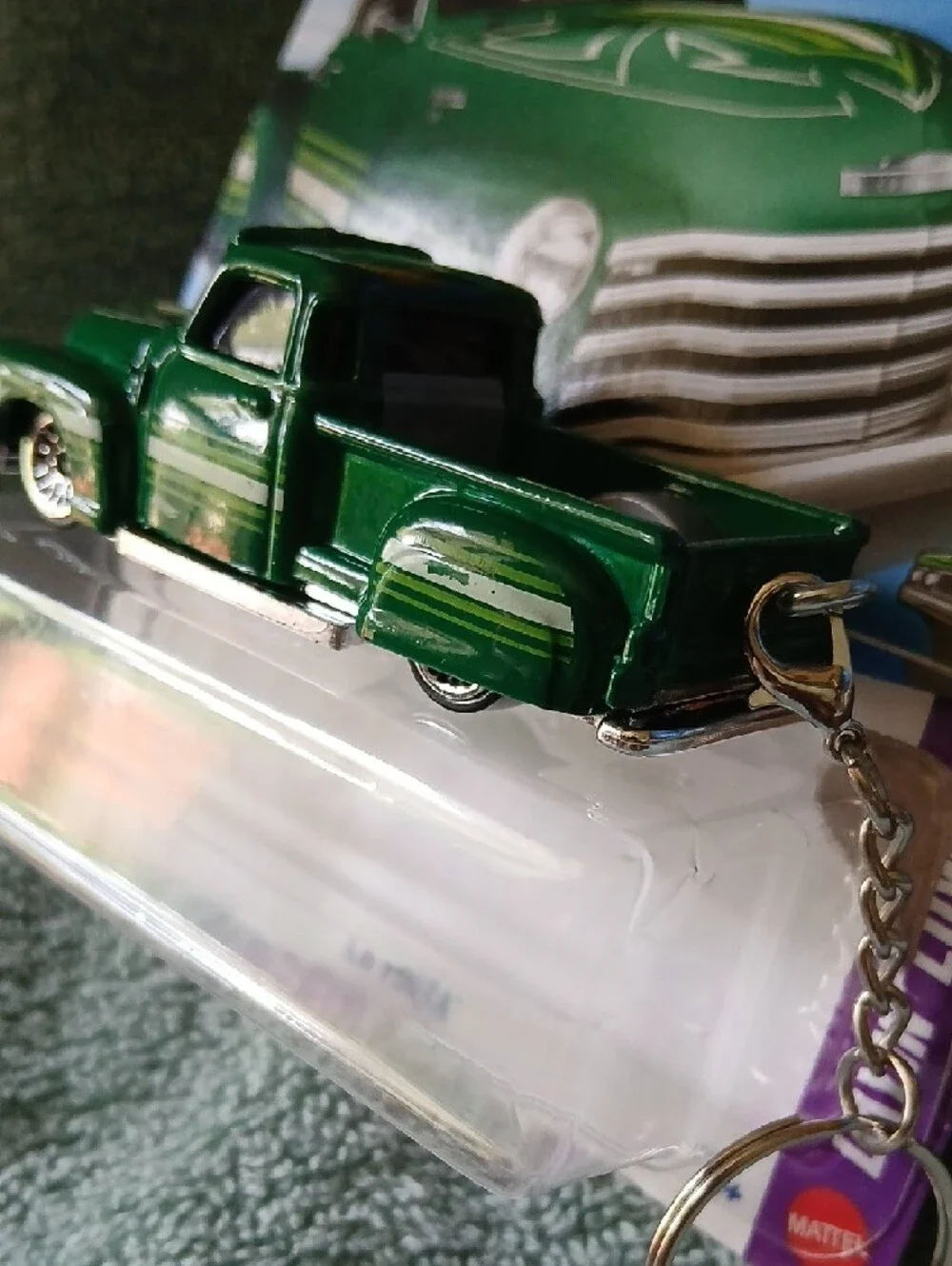 Key Chain La Troca Green Die-Cast Hot Wheels